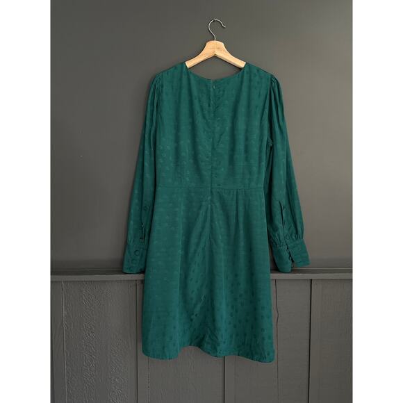 J. Crew Jacquard Floral Dot A line Shift Dress in Dark Spruce Green size 10 - Picture 7 of 11